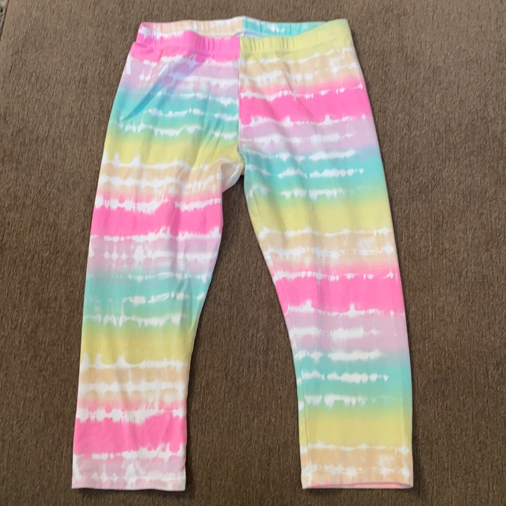 🌻3/$15 girls 18/20 Capri leggings pink, yellow, purple turquoise tie dye